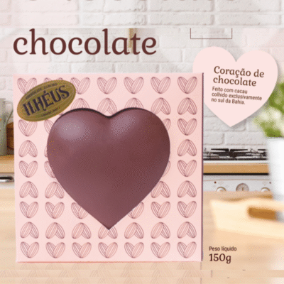 coração de chocolate cacau 100% ba