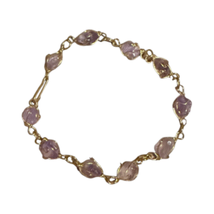 pulseira dourada ametista